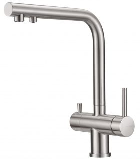 Смеситель для кухни Milacio Ultra MCU.559.SS  под фильтр с краном для питьевой воды нержавеющая сталь